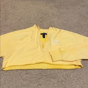 Cropped yellow tennis top!